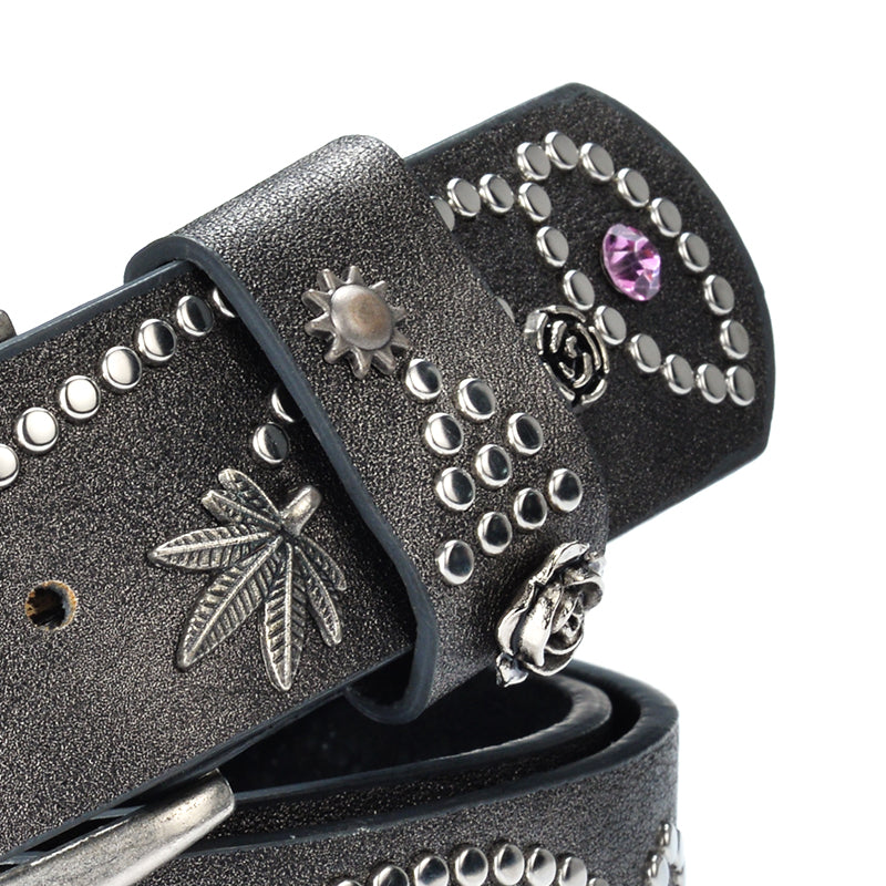 Black Metal Studs Belt
