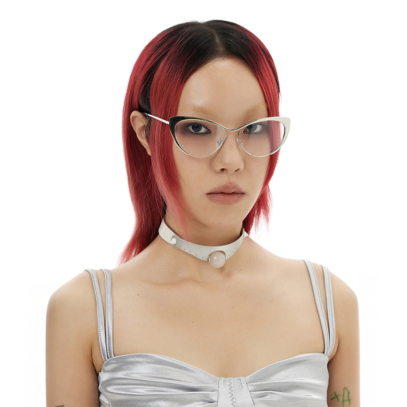 Silver Cat-Eye Glasses