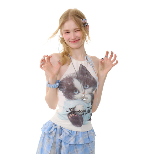 White Cat Tank Top