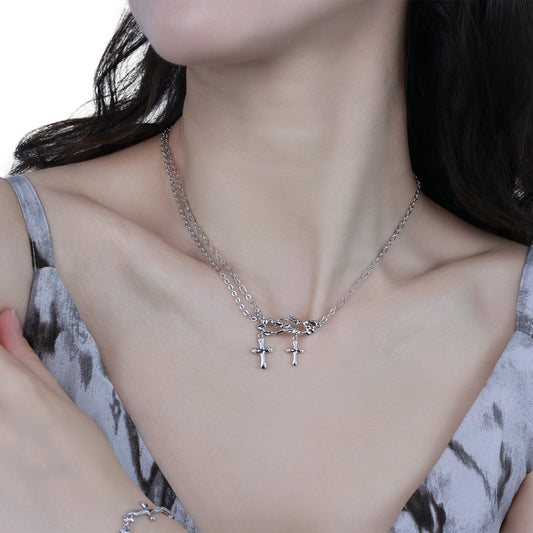 Double Cross Necklace