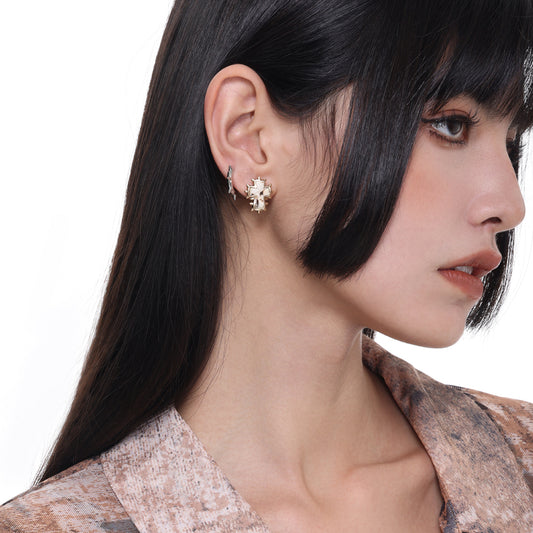 Cross Cactus Stud Earrings