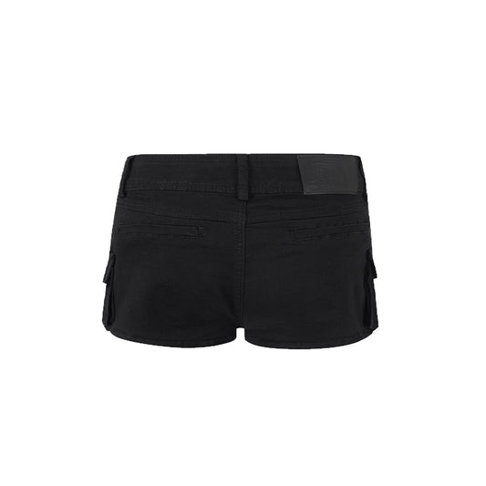 Black Utility Pocket Shorts