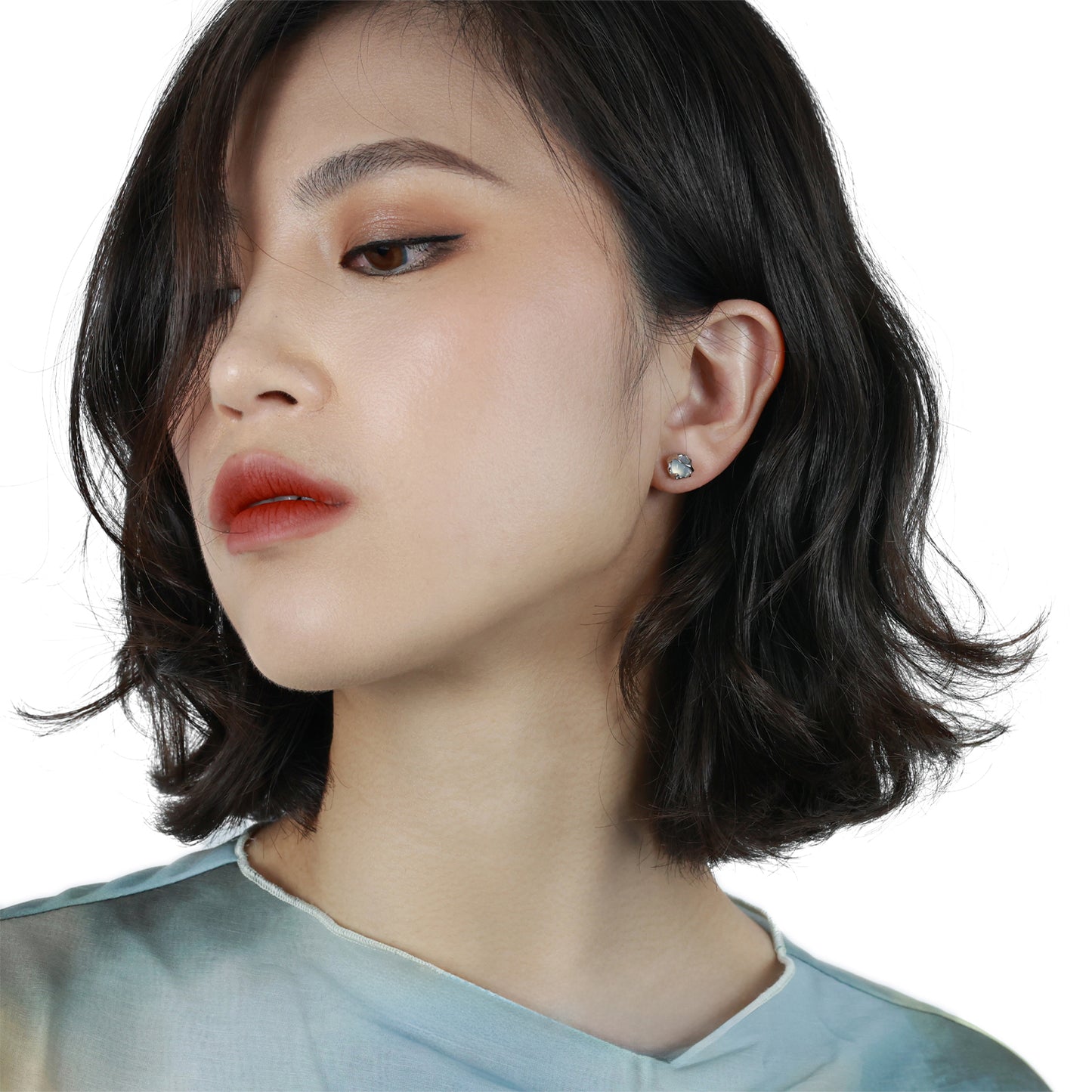 White Agate Earrings