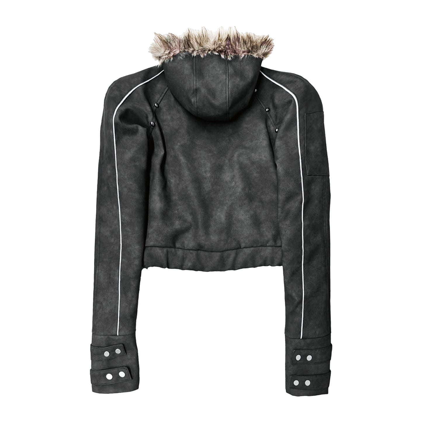 Fur Hood Dark Jacket