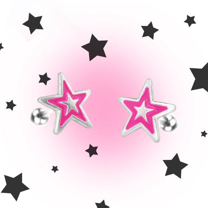 Pink Star Earrings
