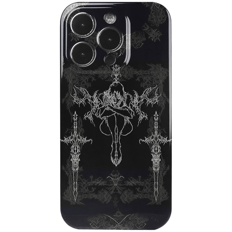 Black Line Art Phone Case