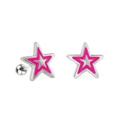 Pink Star Earrings