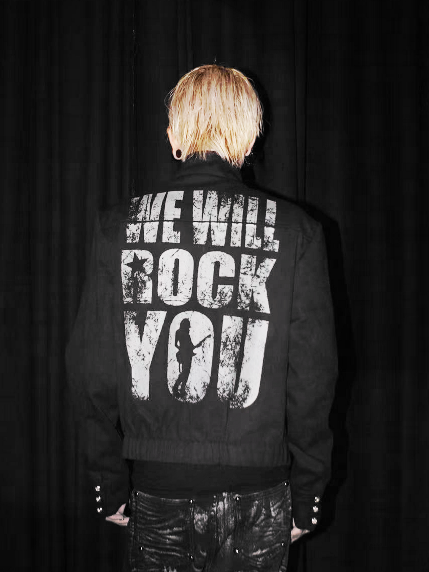 Buttoned Dark Stand Jacket