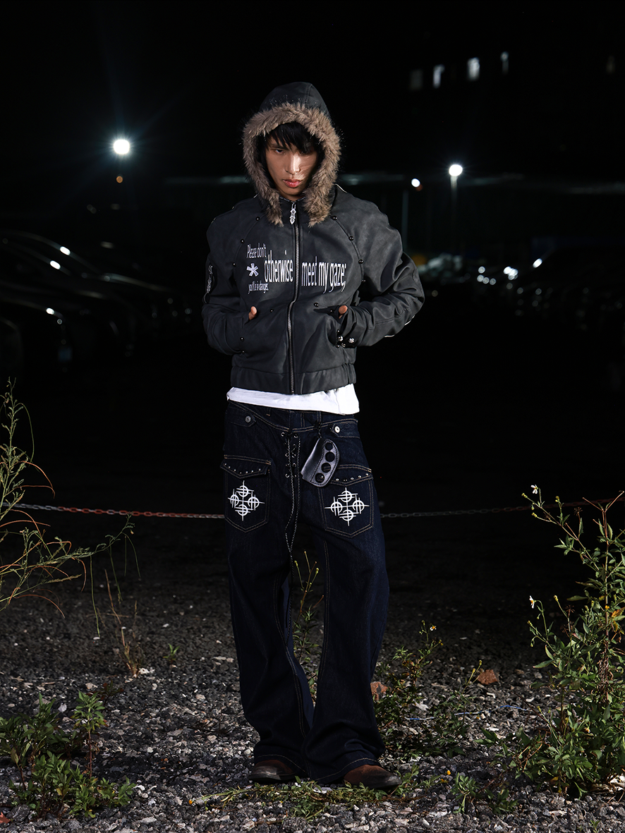 Fur Hood Dark Jacket