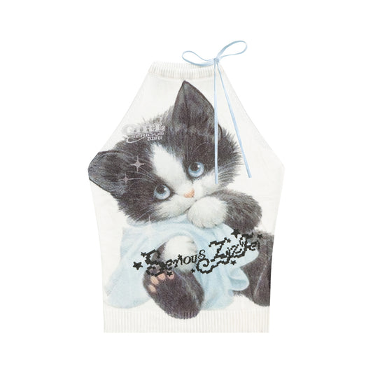 White Cat Tank Top