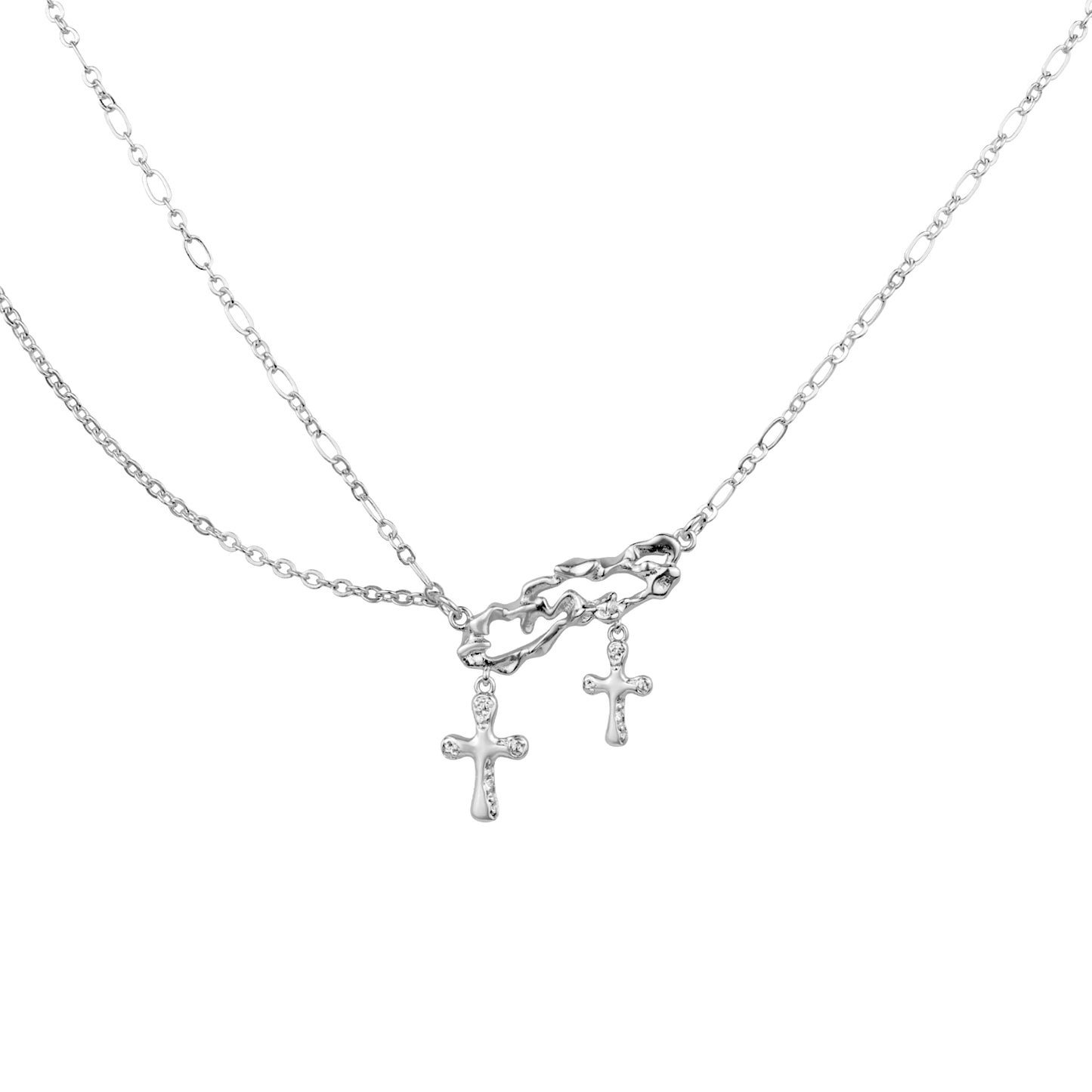 Double Cross Necklace