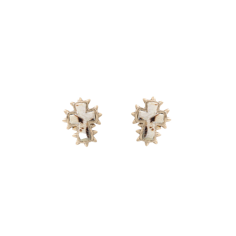 Cross Cactus Stud Earrings