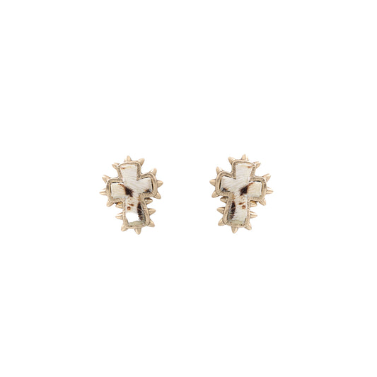 Cross Cactus Stud Earrings