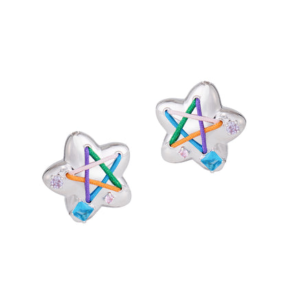 Stitch Star Stud Earrings