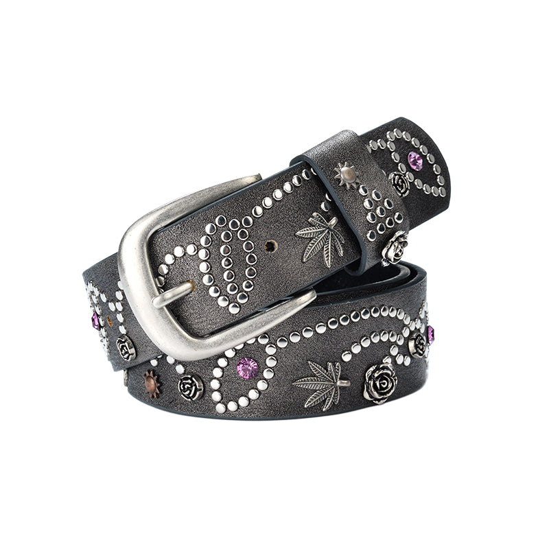 Black Metal Studs Belt