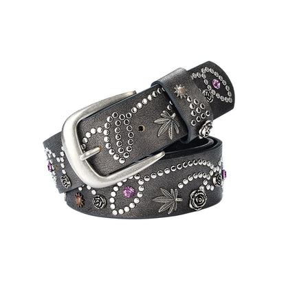 Black Metal Studs Belt