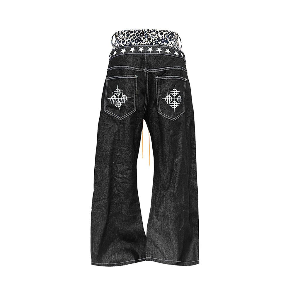 Leopard Patchwork Jeans