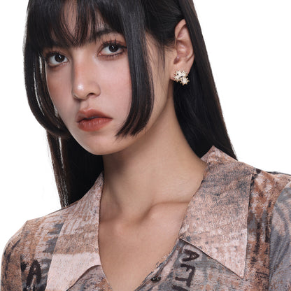 Cross Cactus Stud Earrings