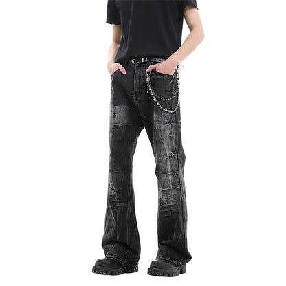 Washed Lightning Print Jeans