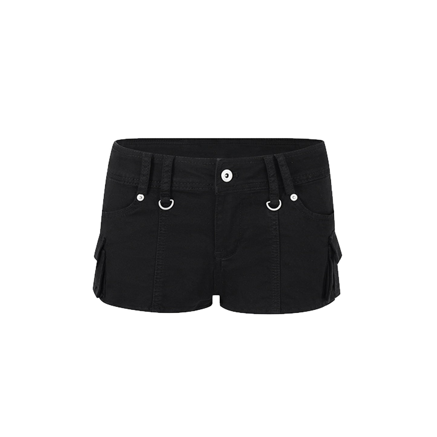 Black Utility Pocket Shorts