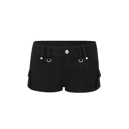 Black Utility Pocket Shorts