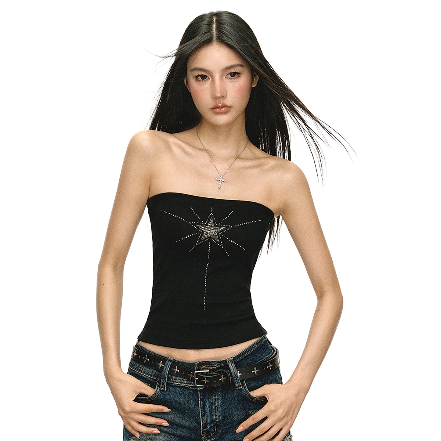 Rhinestone Star Bandeau Top