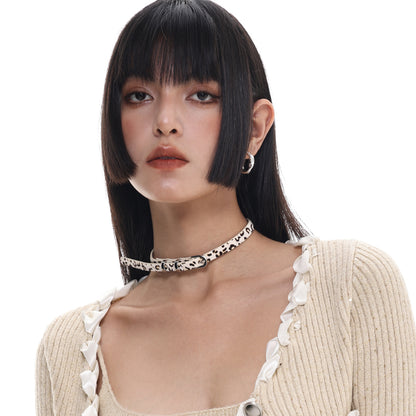 Leopard Print Graffiti Choker