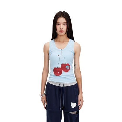 Cherry Zipper Vest