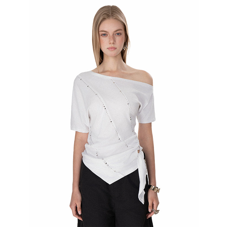 Studded Tie-Up Tee