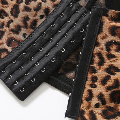 Leopard Boned Bustier Top