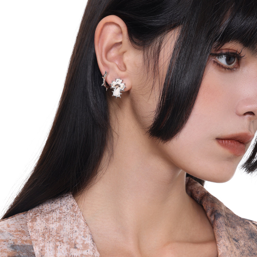 Cross Cactus Stud Earrings