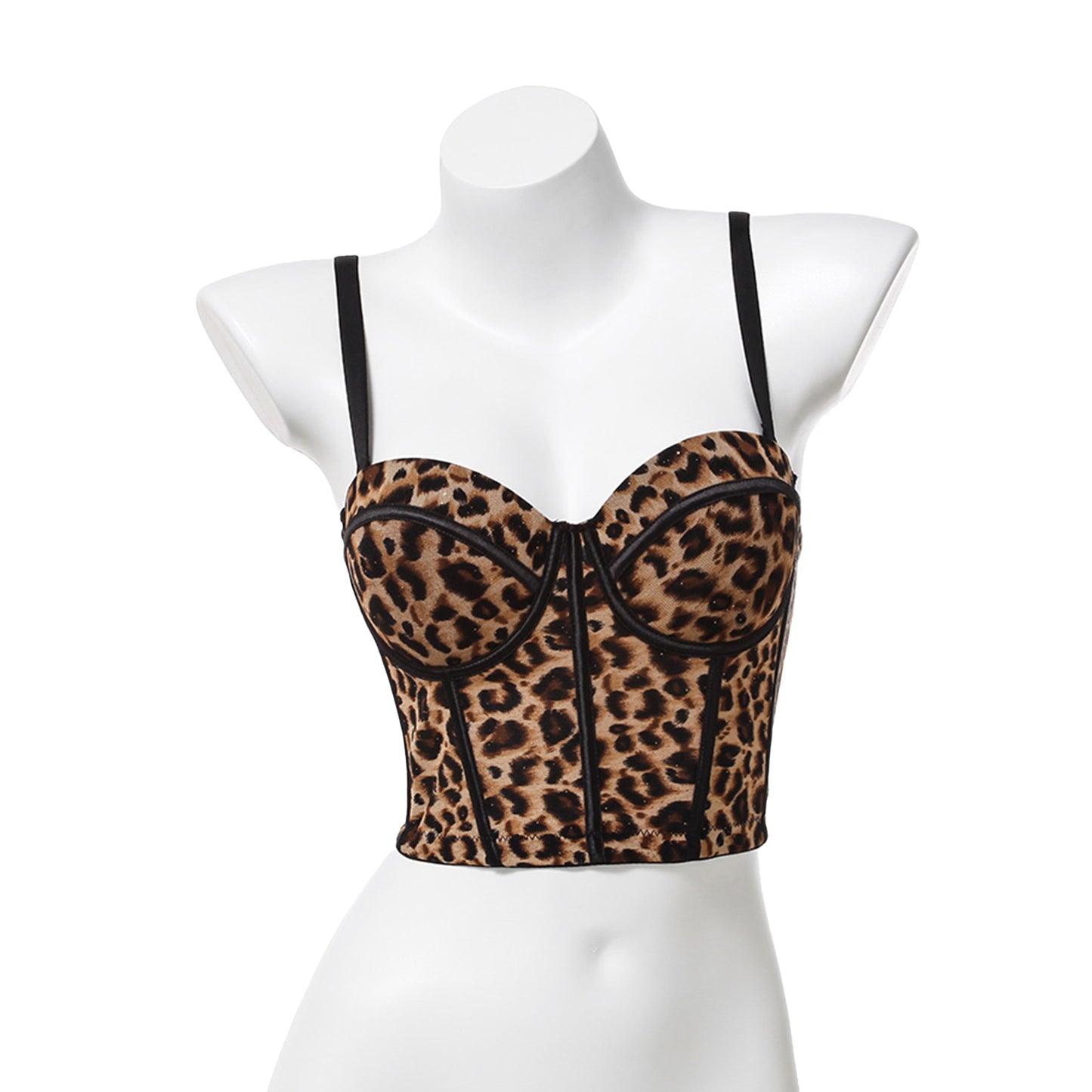 Leopard Boned Bustier Top