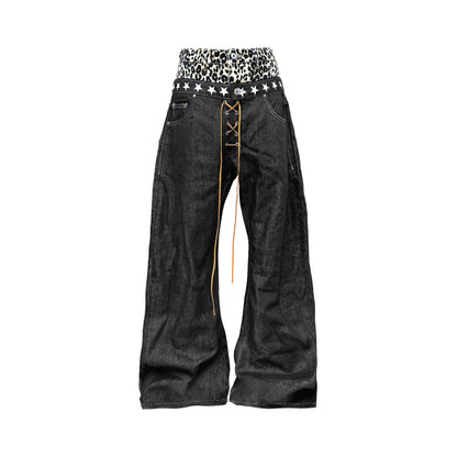 Leopard Patchwork Jeans