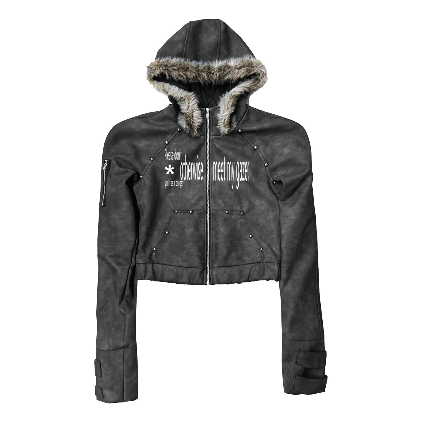 Fur Hood Dark Jacket