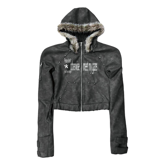 Fur Hood Dark Jacket