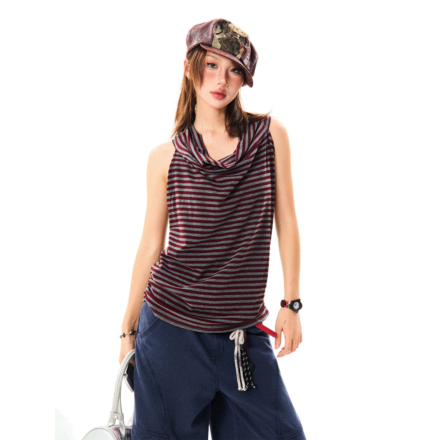 Striped Halter Tank Top