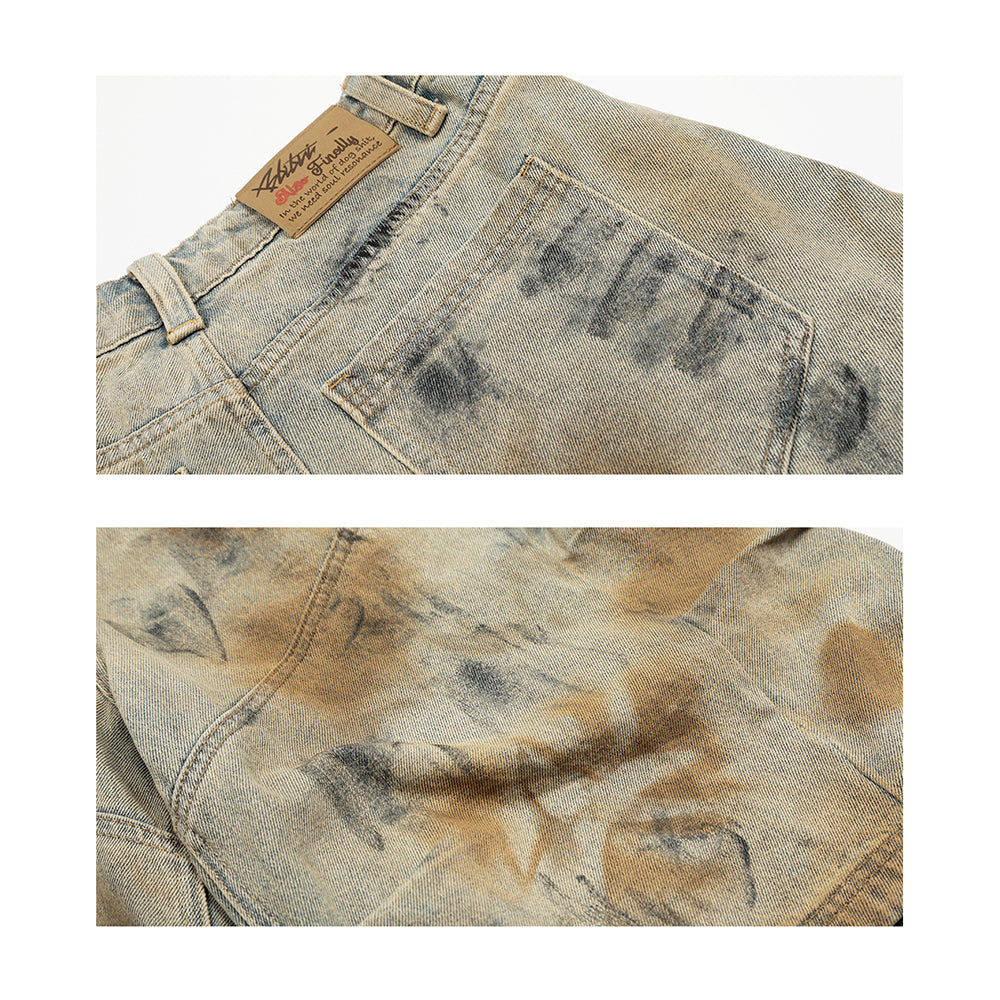 Vintage Washed Denim Pants